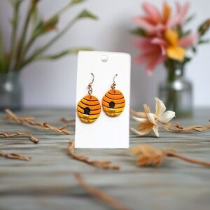 Honey Bee Hive Earrings